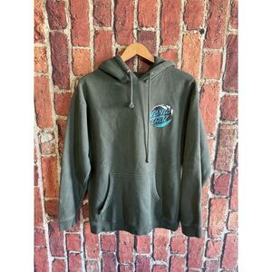 Santa Cruz Mens Green Graphic Pullover Sweatshirt Hooded Size Medium